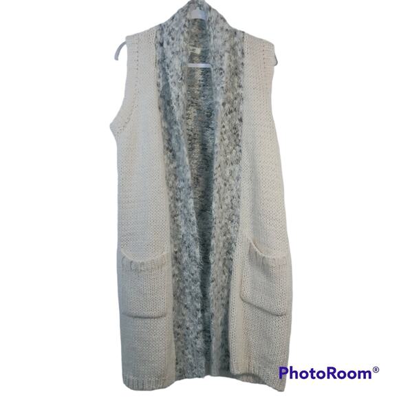 Simply Noelle Long Line Sleeveless Knit Sweater Cardigan Size S/M - Picture 1 of 6